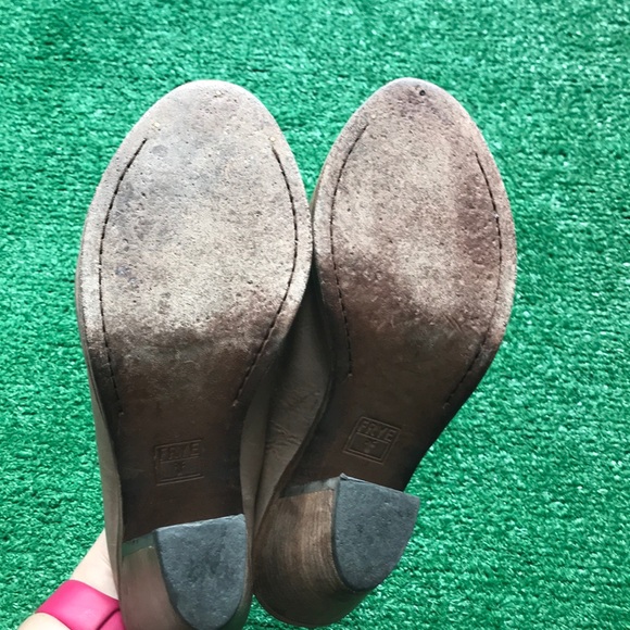 Frye 8.5 Izzy moto open toe mule heels - Picture 8 of 11